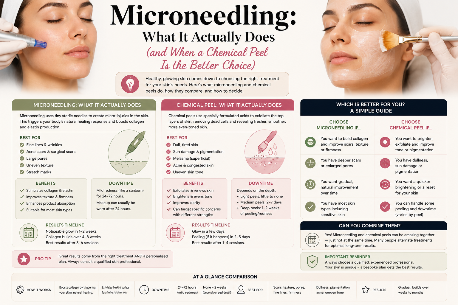 Microneedling: What It Actually Does (and When a Chemical Peel Is the Better Choice)