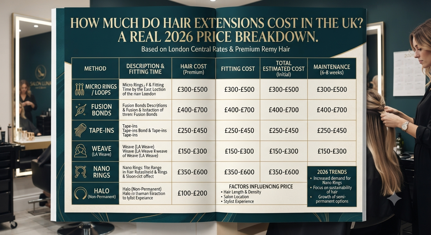 How Much Do Hair Extensions Cost in the UK? A Real 2026 Price Breakdown