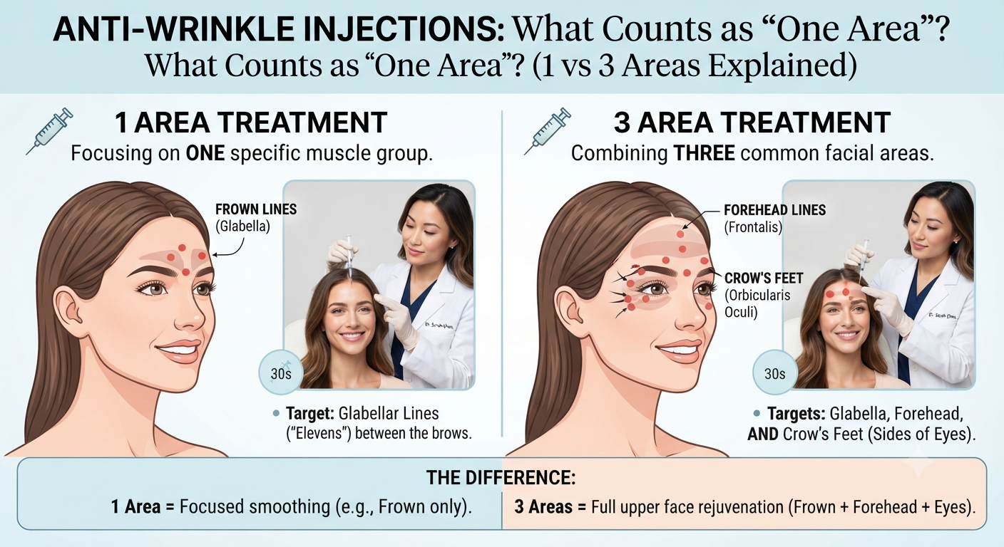 Anti-Wrinkle Injections: What Actually Counts as "One Area"? (1 vs 3 Areas Explained)