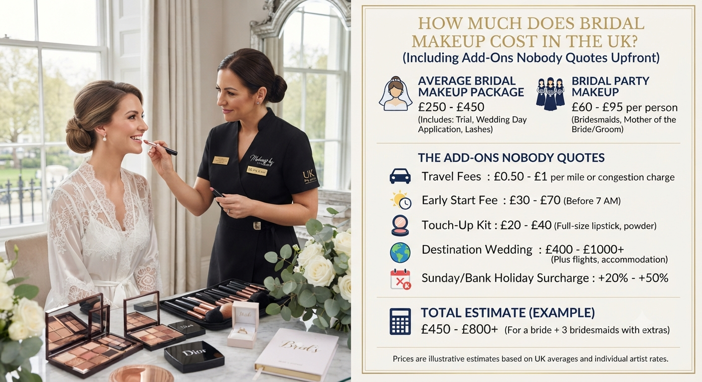 How Much Does Bridal Makeup Cost in the UK? (Including the Add-Ons Nobody Quotes Upfront)