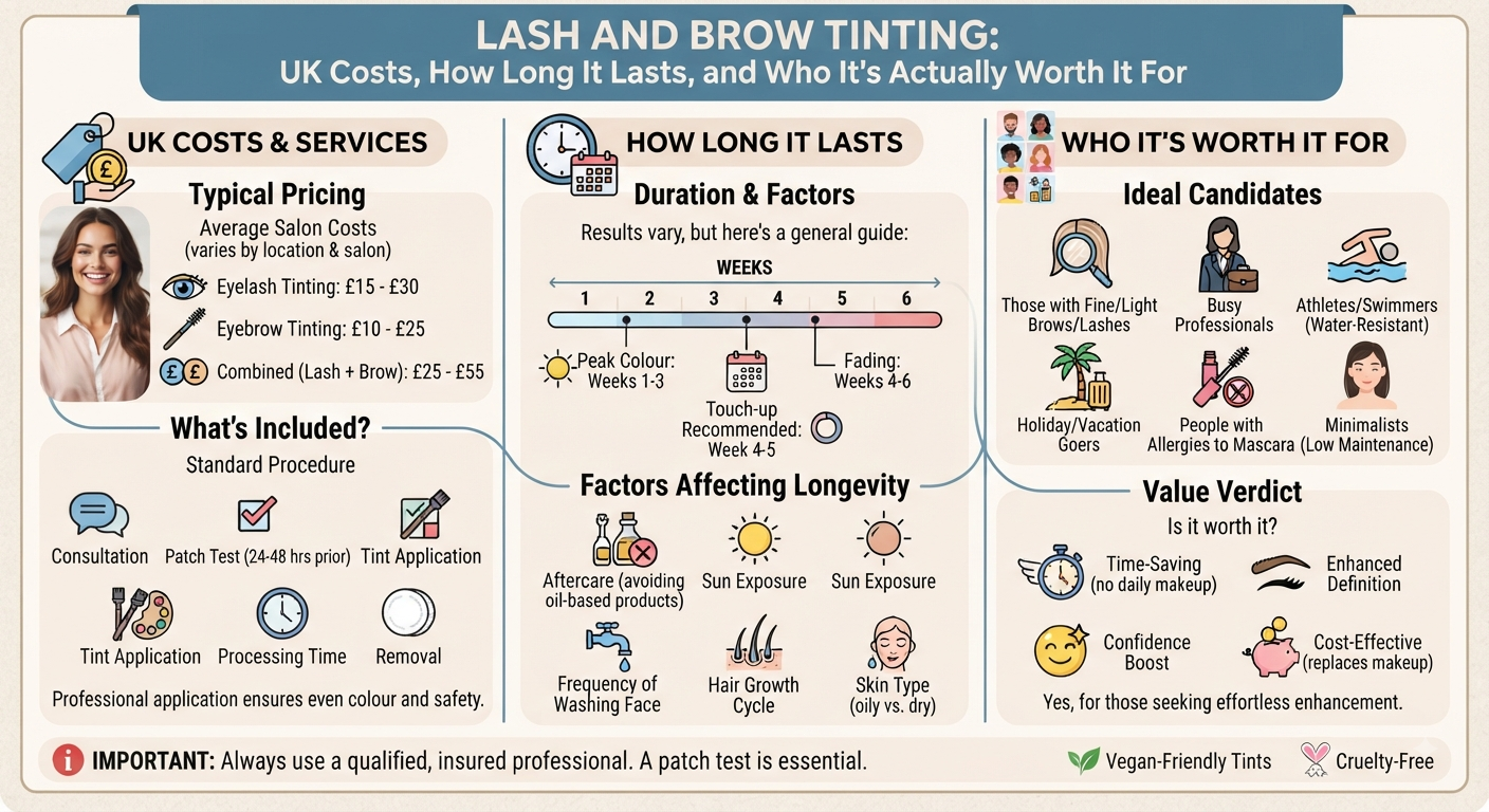 Lash and Brow Tinting: UK Costs, How Long It Lasts, and Who It's Actually Worth It For