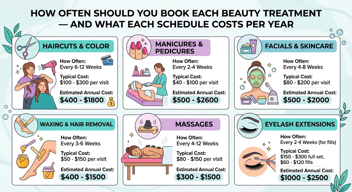 How Often Should You Book Each Beauty Treatment — and What Each Schedule Costs Per Year