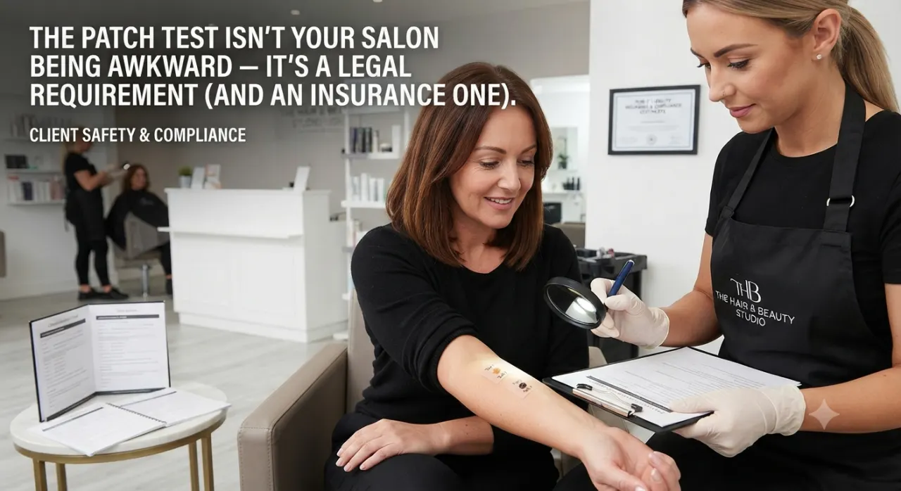 The Patch Test Isn't Your Salon Being Awkward — It's a Legal Requirement (and an Insurance One)