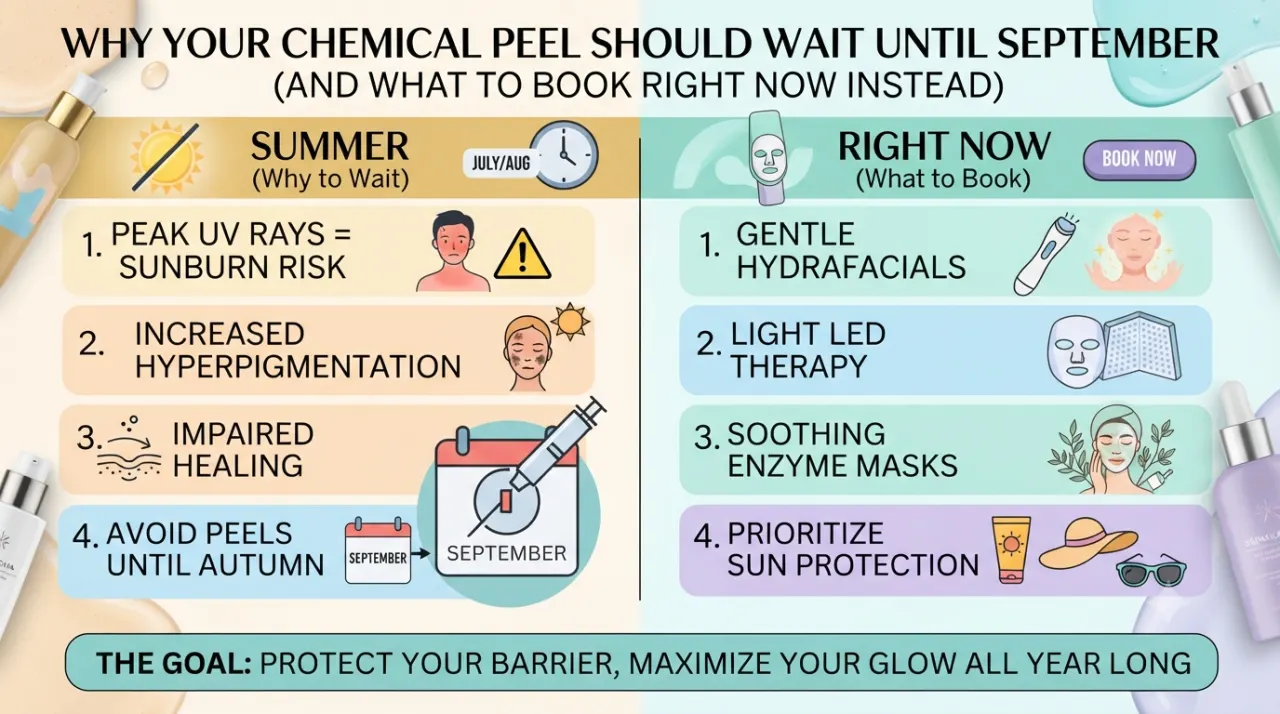 Why Your Chemical Peel Should Wait Until September (and What to Book Right Now Instead)