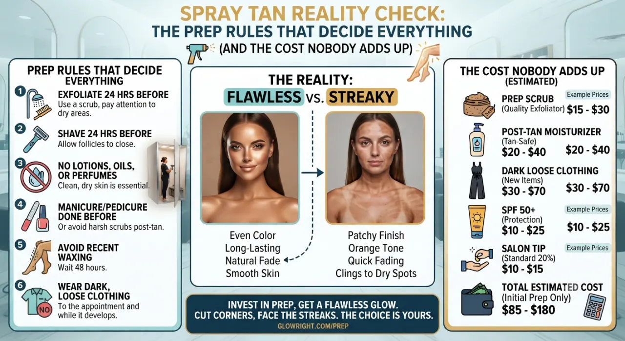 Spray Tan Reality Check: The Prep Rules That Decide Everything (and the Cost Nobody Adds Up)