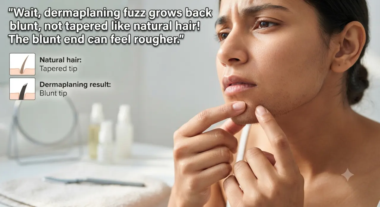 Everyone swore dermaplaning fuzz grows back the same... mine feels stubbly?? What's going on