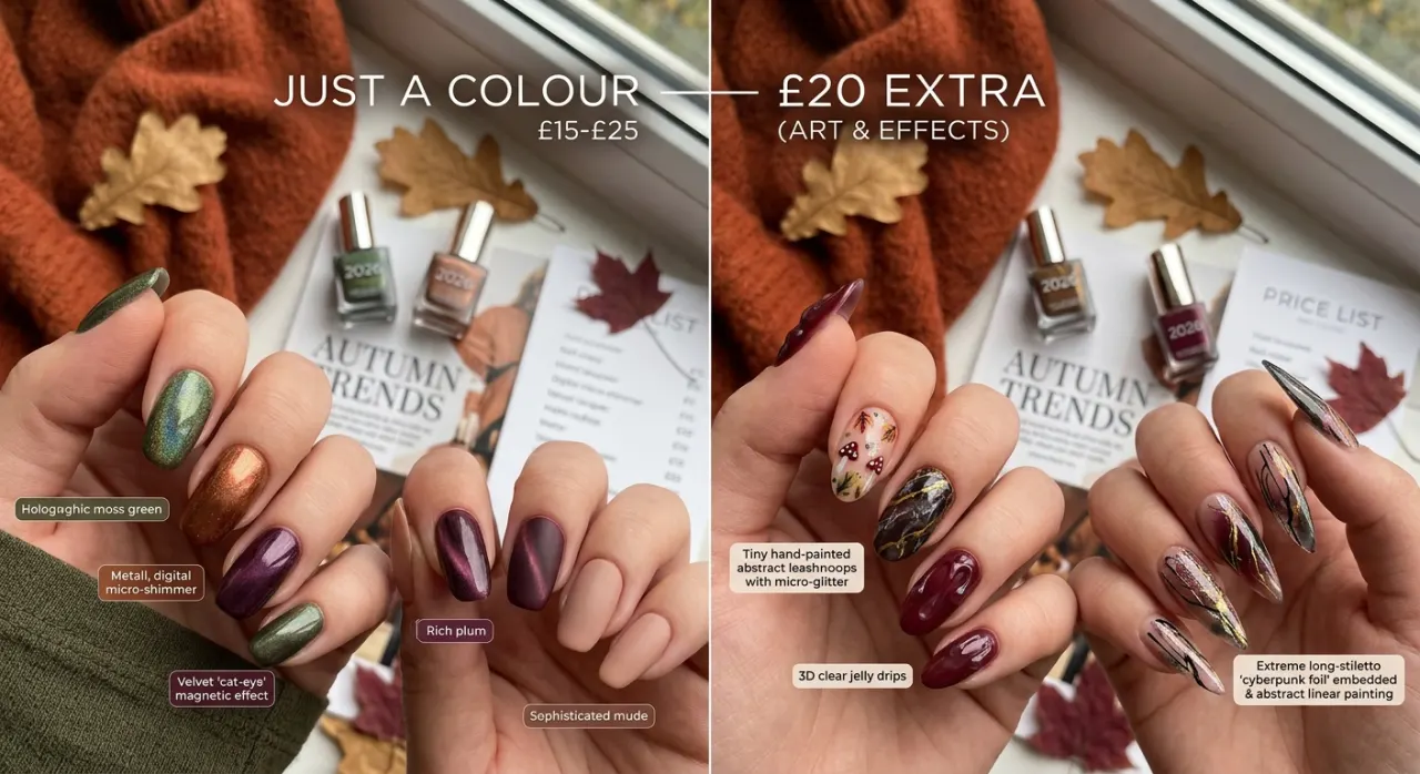 Autumn Nail Trends 2026, Priced: Which Ones Cost £20 Extra and Which Are Just a Colour