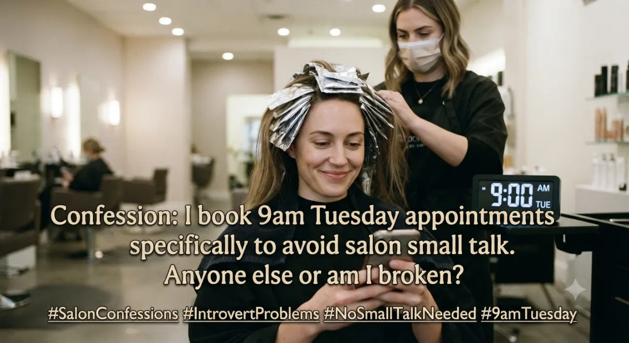 Confession: I book 9am Tuesday appointments specifically to avoid salon small talk. Anyone else or am I broken
